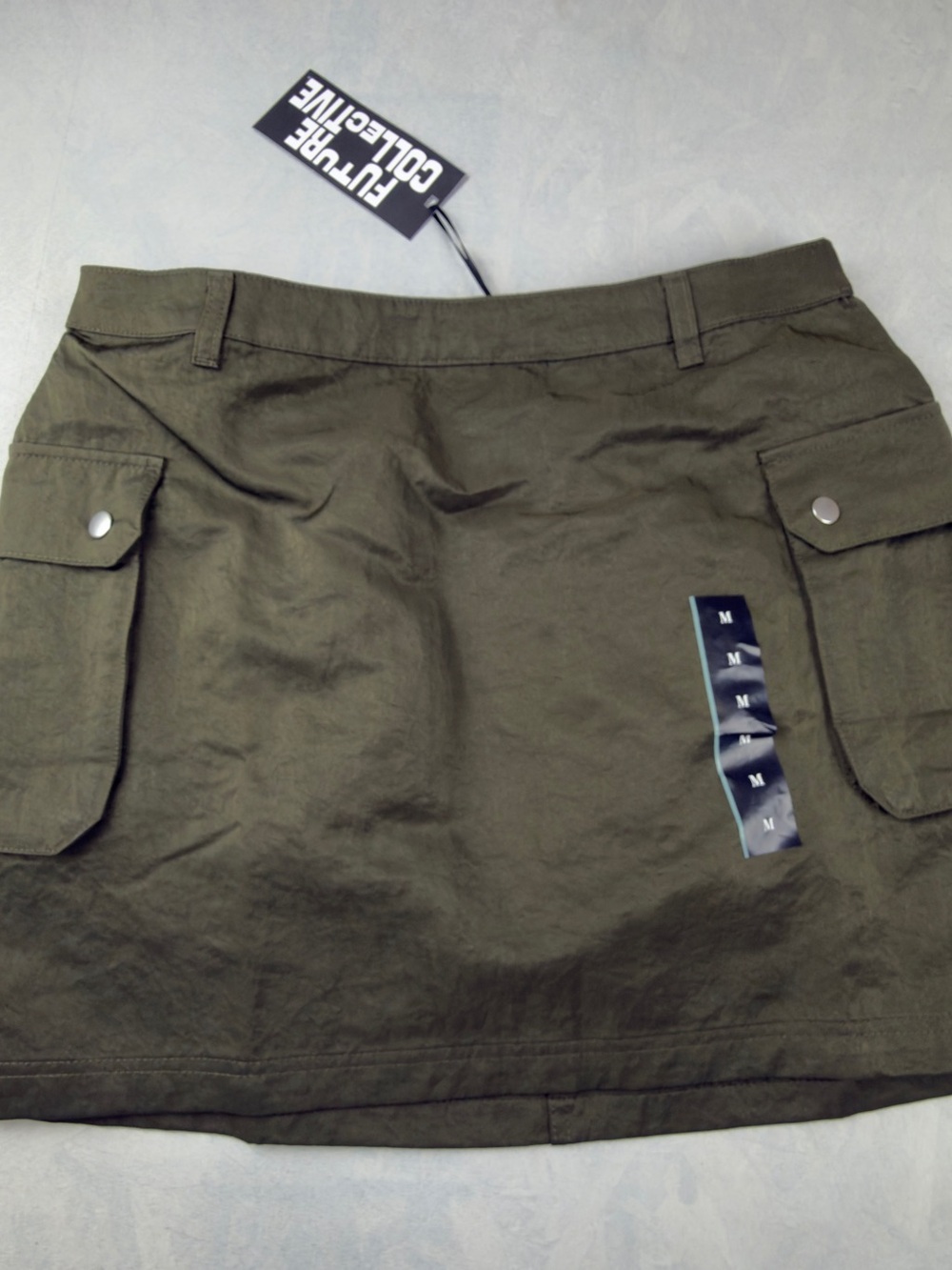 Cargo Mini Skirt in Olive Green
